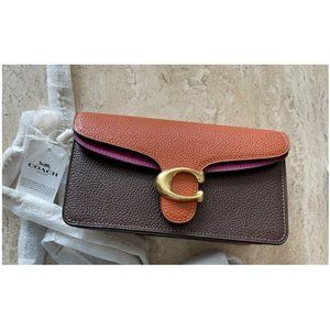 Coach Tabby Crossbody Strap B4 Dark Brown Teak Leather Snap Gold Handbag Bag New